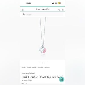 Tiffany & Co Pink Double Heart Tag Pendant 💓